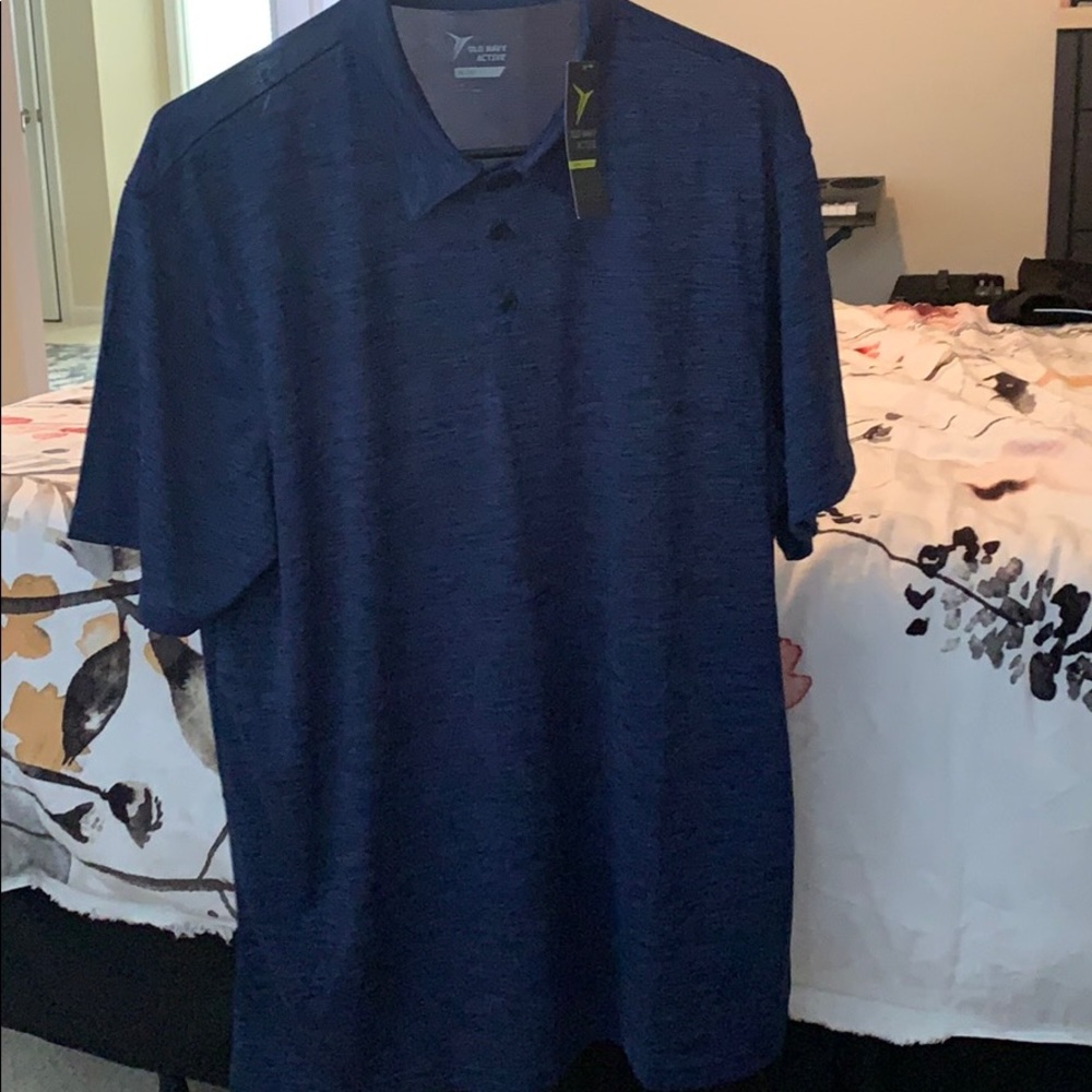 Men’s blue short sleeve polo - large-old navy